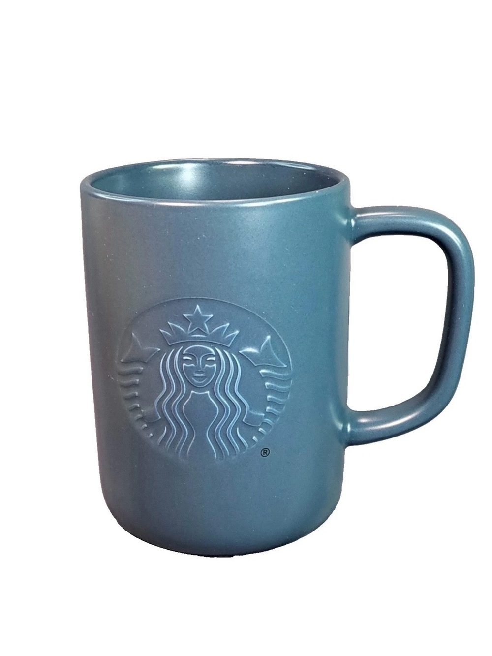 2022 Starbucks Earth Day Recycled Ceramic Blue Coffee 16 oz Mug Embossed Siren